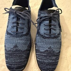 Cole Haan Navy and Light Blue Knit Sneakers